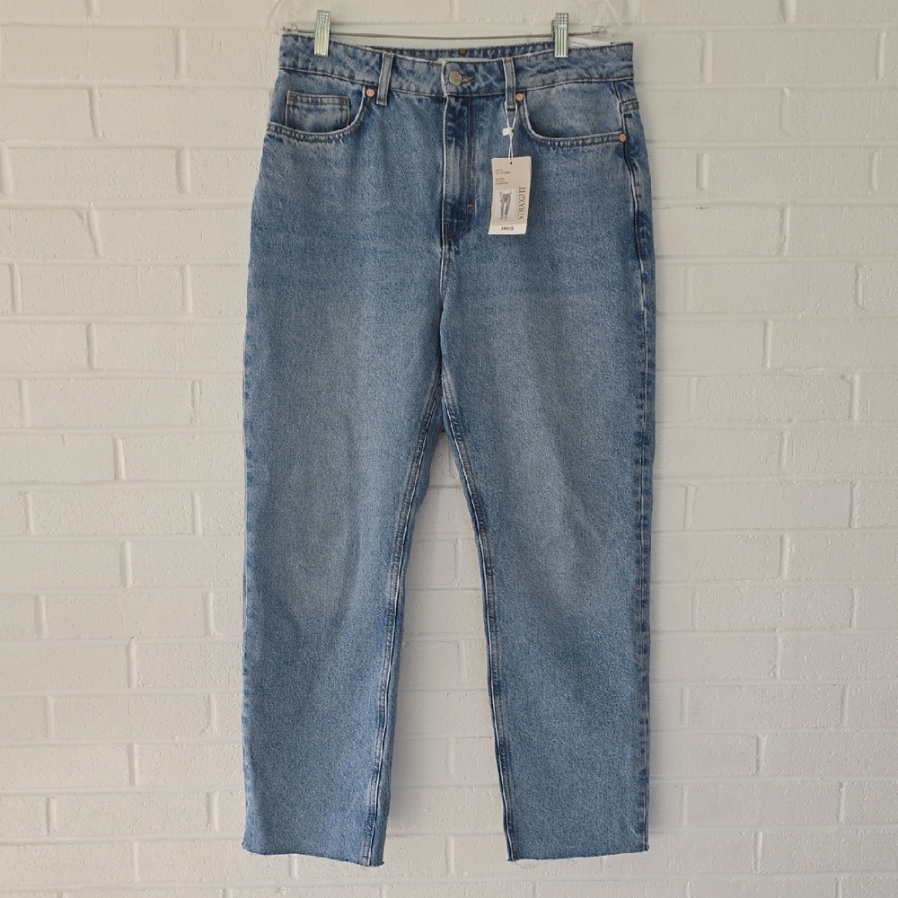 Mango Woman Jeans Collection High Waist Regular Fit Cropped Length